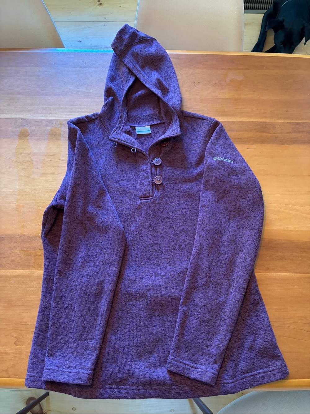 Columbia Women’s XL Purple Heather Fleece Hooded Pullover Sweater